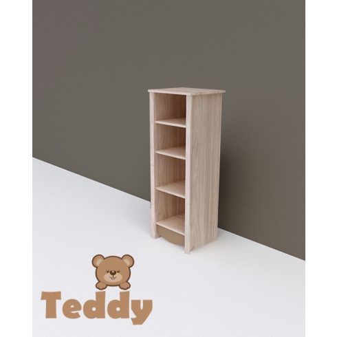 TODI Teddy keskeny nyitott polcos szekrény (140 cm magas)