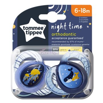 Tommee Tippee játszócumi CTN Night 2 db 6-18 hó